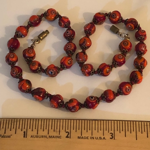 Venetian Murano Millefiori Glass Bead Necklace - Picture 6 of 6